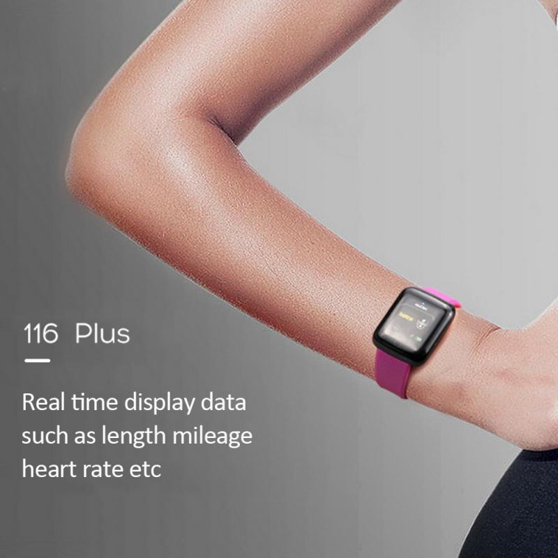116 Plus Smart Horloge Bluetooth 4.0 Hartslag Zuurstof Bloeddruk Sport Gezonde Tracker IP67 Waterdicht Polsbandje Slimme Band