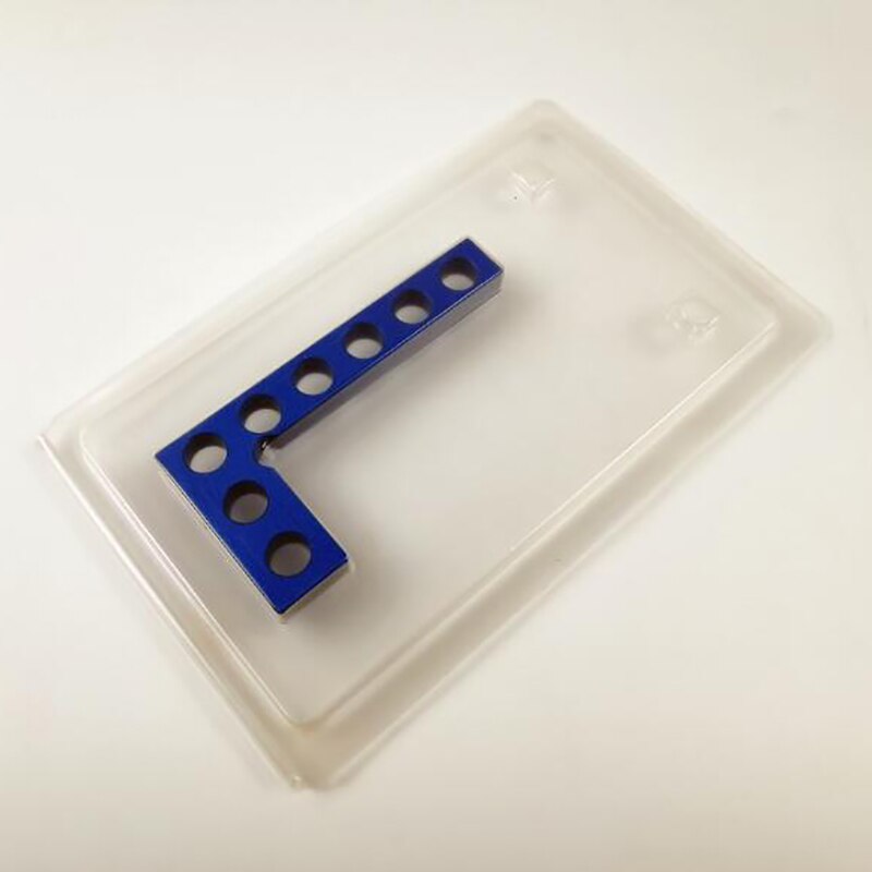 Aluminum Alloy Ruler Metric Height Ruler 90 Degrees L Square Carpentry Measurement Tool Angle Line Ruler Blue