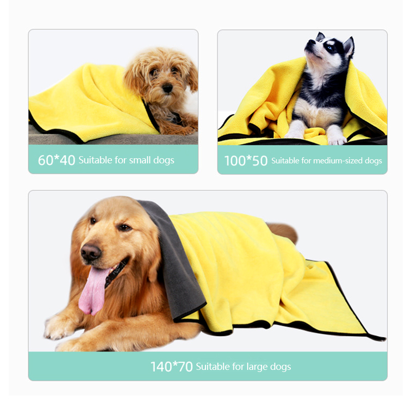 Toalla absorbente para mascotas, Toalla de baño de secado rápido para gatos y perros grandes, suministros de baño de nano fibra, 10 veces de absorción