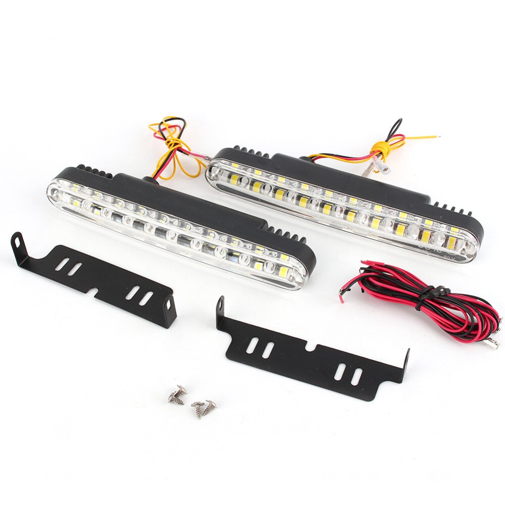 2 stuks 30 LED Auto 12V DC Dagrijverlichting DRL Driving Daglicht Lamp + Turn SignalUltra-Slim en Super Bright LED