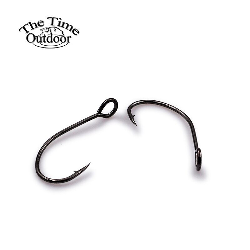 100 pcs/pack single barbless hook high carbon steel Barbed fishing hooks tackle for Sea Bass Perch zander crappie spoon fishhook
