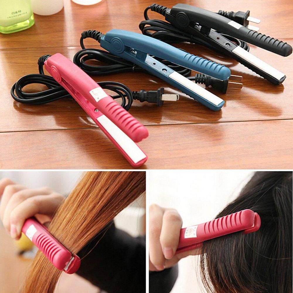 Mini Travel Hair Straightener Flat Iron Ceramic Plate Portable Heating Plate Straight Hair Styling Tool