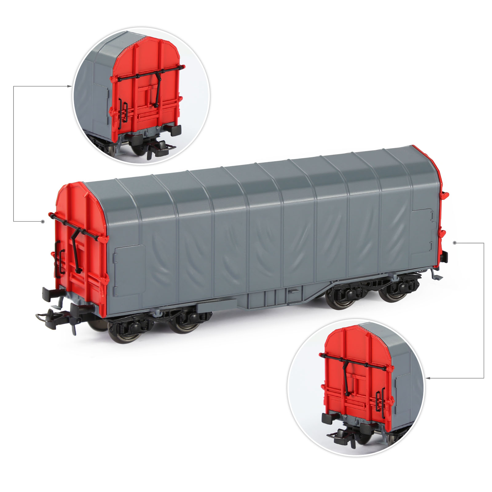Evemodel 1pc Model Railroad HO Scale 1:87 Covered Coil Wagon Freight Cars C8762: light yellow