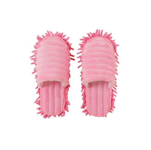 Washable Microfiber Dust Mop Slippers Lazy Quick House Floor Cleaning Shoes Home Shoes: Pink / 10pcs