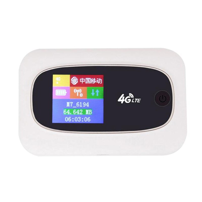 Portable Mobile Hotspot MiFi 4G LTE 300Mbps Wireless Wifi Router SIM Unlocked Global 2.4G Wireless Router: White