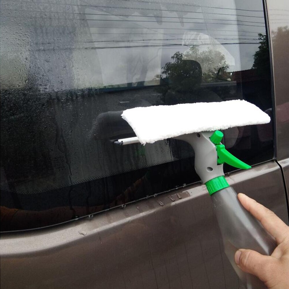 3 In 1 Window Cleaner Spray Dry Scraper Features Atomizing Nozzle Bottle Wiper Microfibre Cloth Pad Kit Car Glass Clean Brush