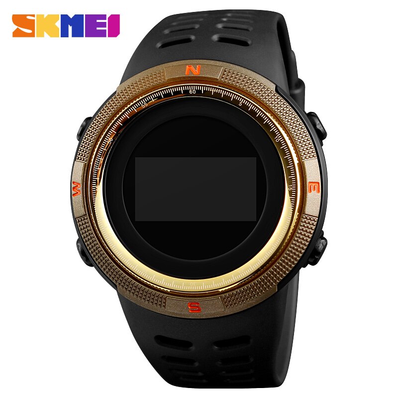SKMEI draussen Kompass Uhr Männer Sport Digitale Armbanduhren Herren Chrono 2 Zeit Männlichen Uhren Datum Woche Stunde Relogio Masculino 1360: Gold Uhr