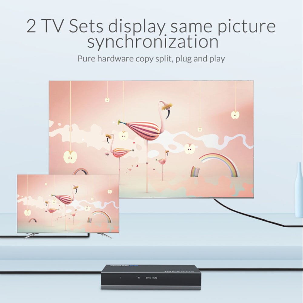 Unnlink DVI Splitter 1X2 DVI-D Distributor 1 In 2 Out UHD 4K @ 30Hz FHD 1080P @ 60Hz für Projektor Monitor Computer Grafikkarte