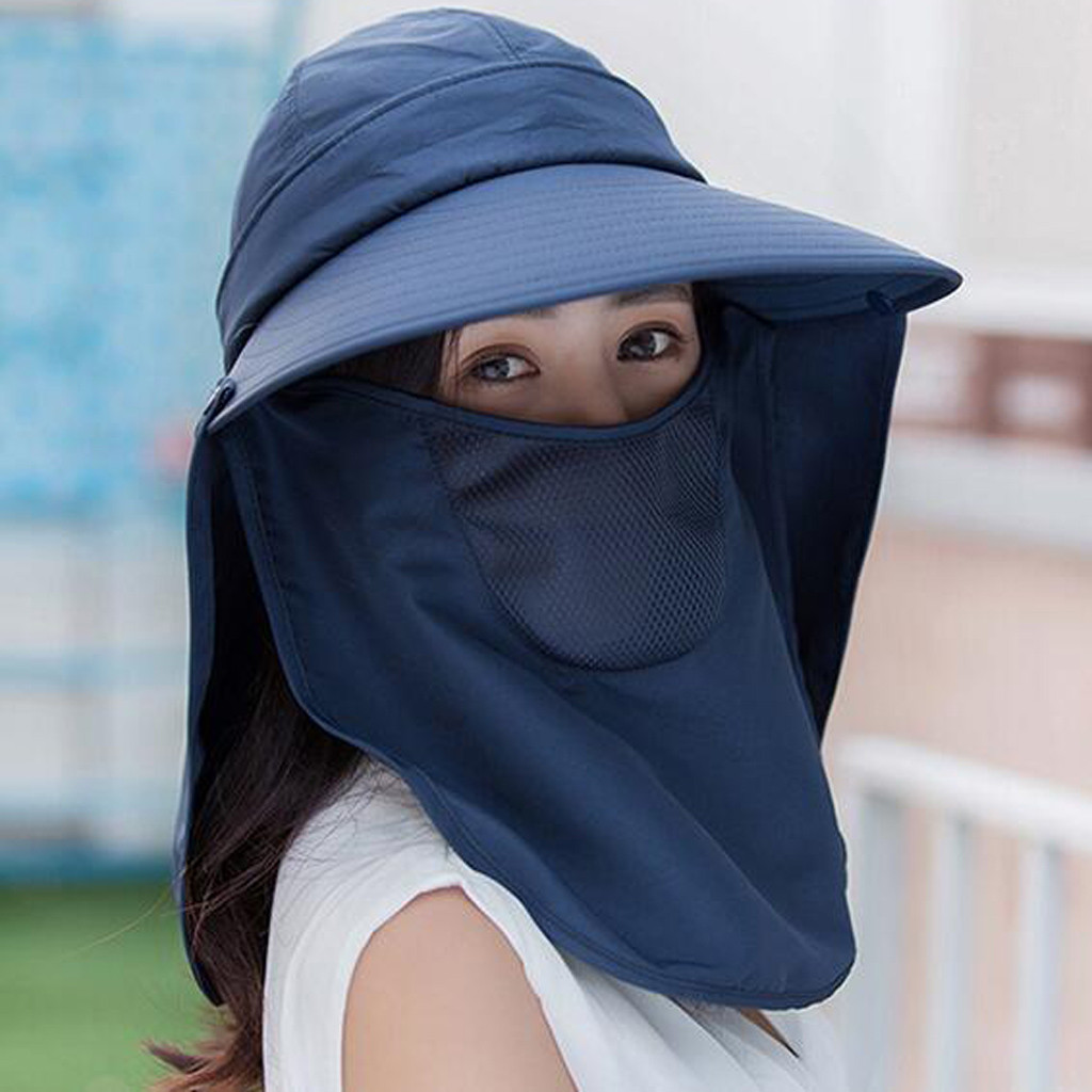 Double Layer Women Sun Hat Fishing Cap Outdoor Cap Hiking Hat Camping Visor Hat Protection Face Neck Cover Sun UV Protect Cap