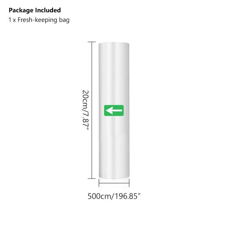 Żywności torebki próżniowe worek do pakowania rolki do przechowywanie żywności Saver Sous Vide dla maszyna do pakowania próżniowego rolki: 20x500cm x1