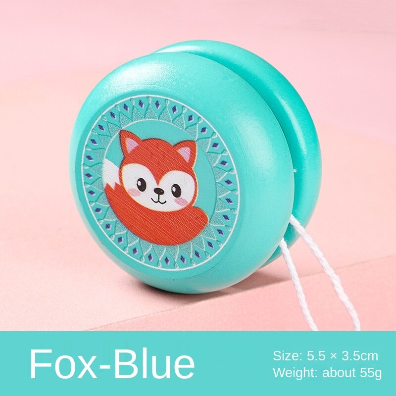 Yoyo de madera de dibujos animados, juguetes nostálgicos, juguetes profesionales de Metal: Fox yo-yo