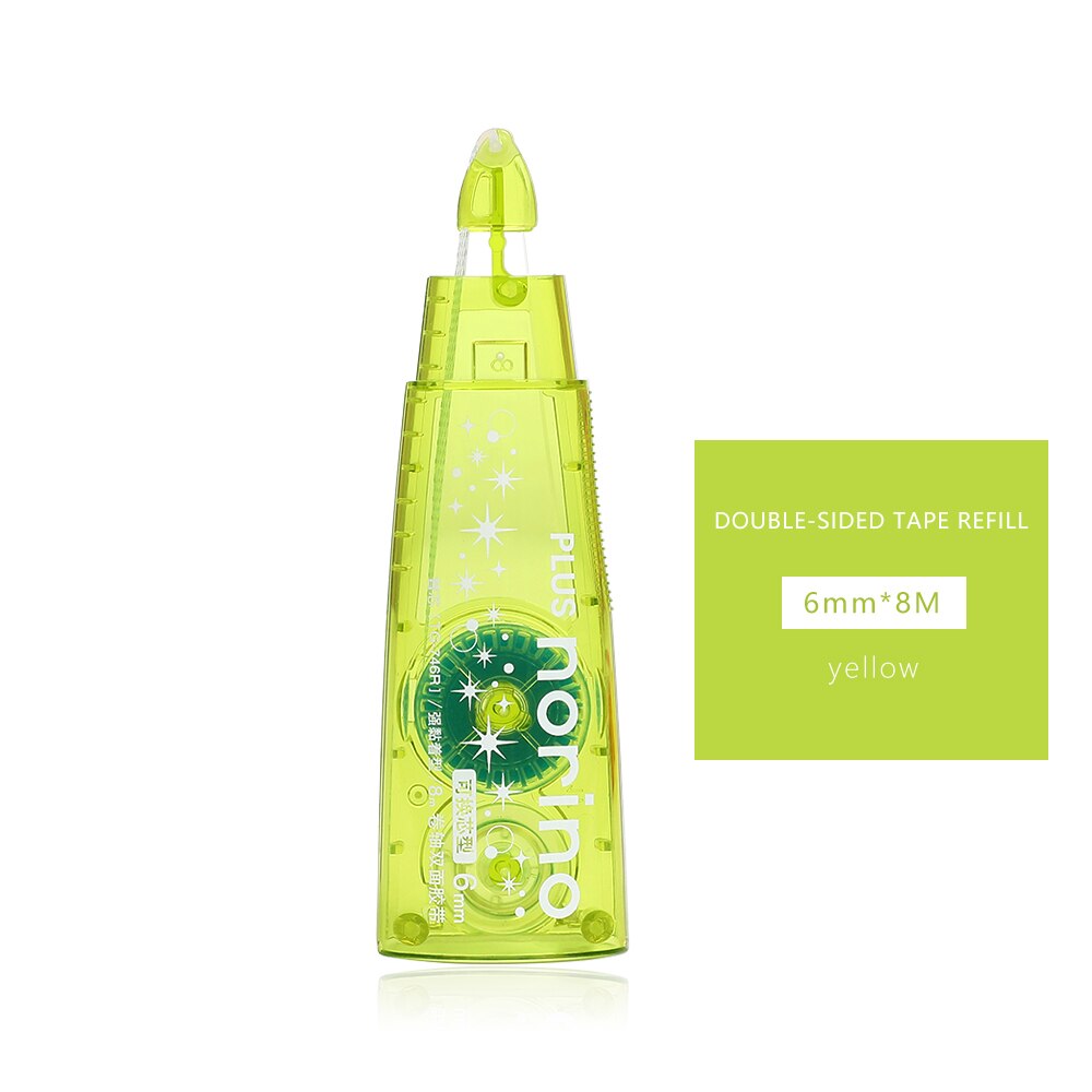 1pc più Norino scorrere nastro biadesivo rivista attrezzo punto tipo modifica adesiva punto colla scuola forniture per ufficio: Refill-giallo
