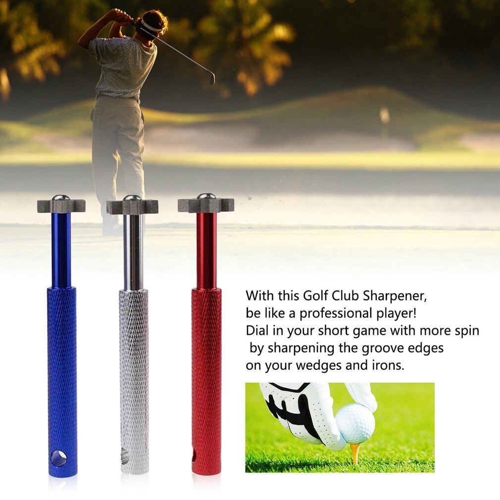 Golf järn kil klubba spårslipare renare fyrkantsspår golfklubba slipare fodral golftillbehör verktyg
