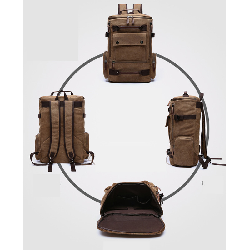 Men's Backpack Vintage Canvas Backpack School Bag Men's Travel Bags Large Capacity Backpack Laptop Backpack Bag Rucksack