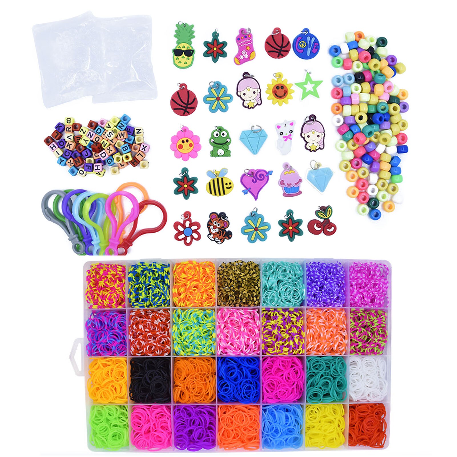 Kleurrijke Hand-Gebreide Set Premium Elastiekjes Voor Armband Maken Kit Diy Band Armband Mega Refill Geweven Armband Meisjes: B