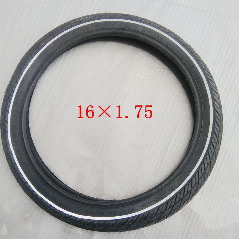 305 Fietsband 16*1.75 Fietsband 16 Inch Banden Voor Vouwfiets Bruin Banden Met Reflecterende Strip: Default Title
