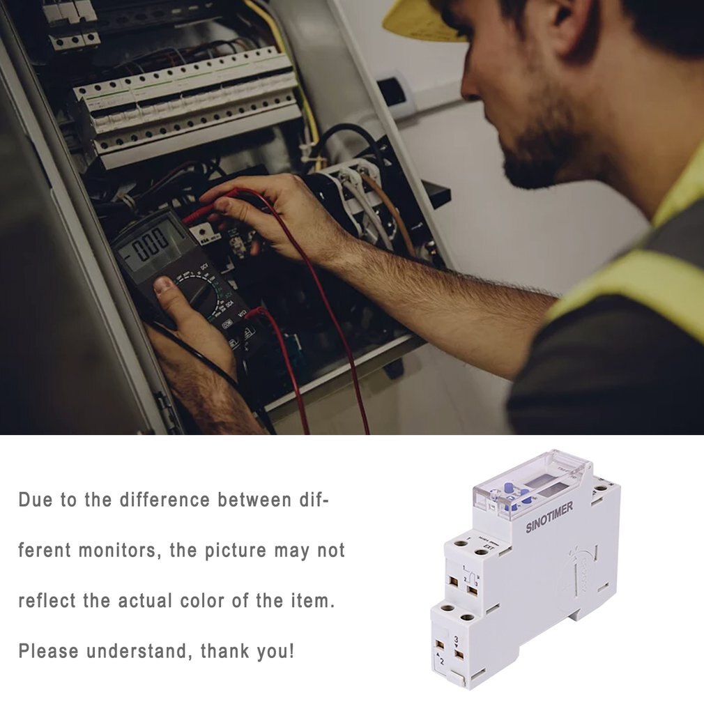 SINOTIMER TM610 Programmable Timer Switch LCD Display 18mm Single Module Din Rail 220V External Trigger Switch