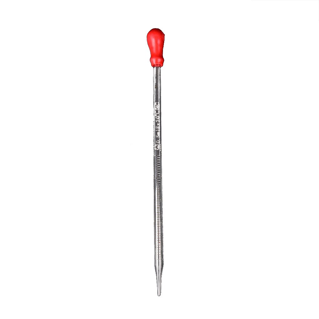 Pipeta cuentagotas de línea de escala de vidrio, gotero de laboratorio, pipeta azul, cabezal de goma, 0,5 ml, 1ml, 2ml, 3ml, 5ml, 10ml: 1pcs 0.5ml