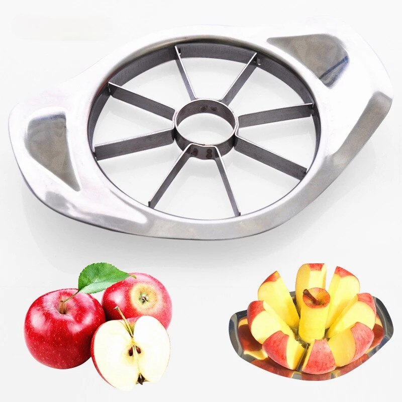Cuchillo triangular de acero inoxidable para tallar frutas, frutas y verduras para tallar utensilio, herramienta de cocina antideslizante: Apple slices