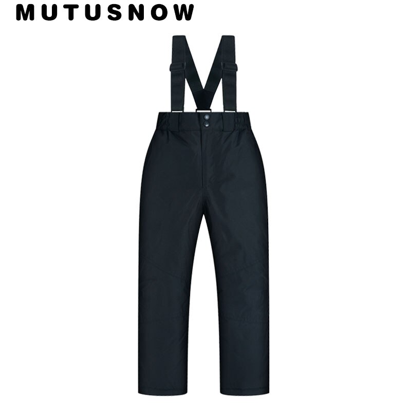 Pantalon de Ski pour enfant, coupe-vent épais, imperméable, pour fille et garçon, vêtement d'hiver pour le Snowboard et le Ski: Black / 16