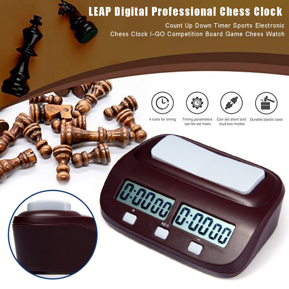 LEAP Digital Chess Clock Count Up Down Timer Sports Electronic Chess Clock I-GO Competition Board Game Chess Watch