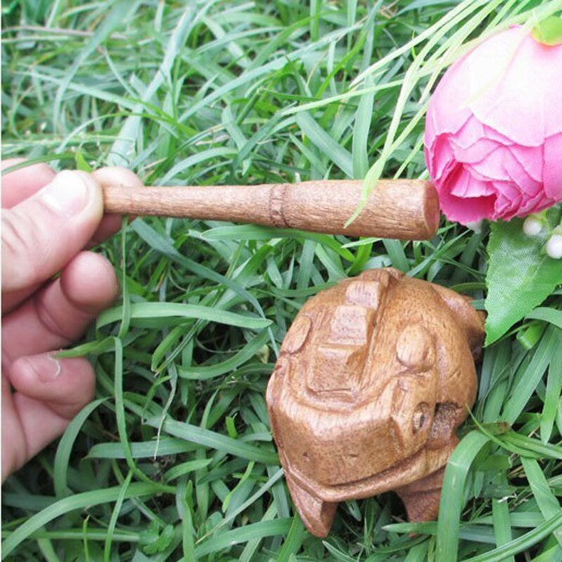 MMFC-Carved Croaking Wood Percussion Musical Sound Wood Frog Tone Block Toy