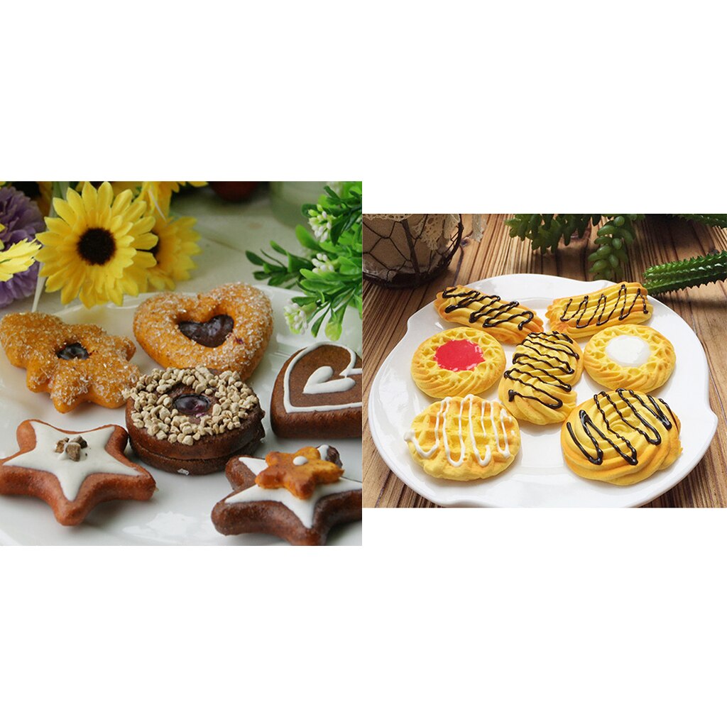 13Pcs Artificial Cookies Realistic Dessert Simulation Food Model Biscuit 5cm