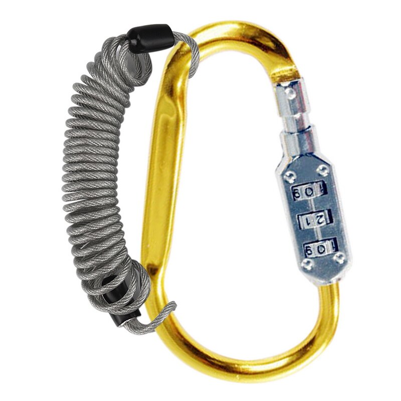 Motorcycle Helmet Lock With Steel Wire Cable Tough Combination PIN Lock Carabiner Fix For Motorcycle Bicycle Electric: G346161A