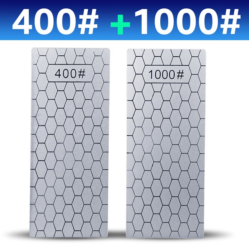 Diamond Knives Sharpening Stone 400# 1000# 600# Grindstone Knife Sharpener Ultra-thin Honeycomb Surface Whetstone Set: 400 1000