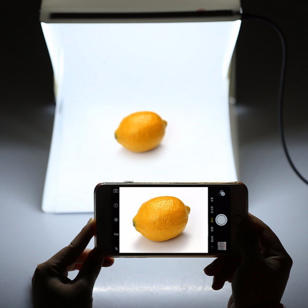 Soonhua bærbar foldbar lightbox fotografering studie led lys blød fotoboks telt kit til telefon dslr kamera foto baggrund