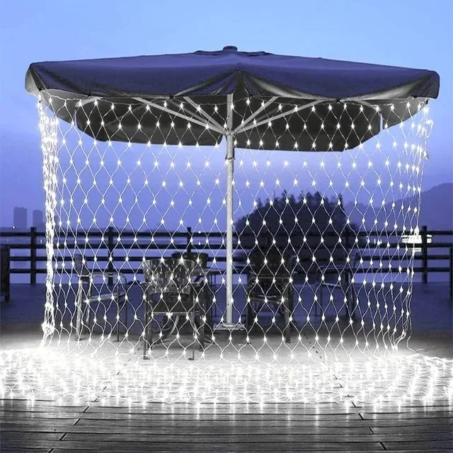 Weihnachten Netz Gittergewebe Schnur Licht draussen LED Garten Party Hochzeit Gebühr Licht Girlande Baum Büsche Zaun Zauberstab Dekor: Grün / 0.5W / uns-Stecker