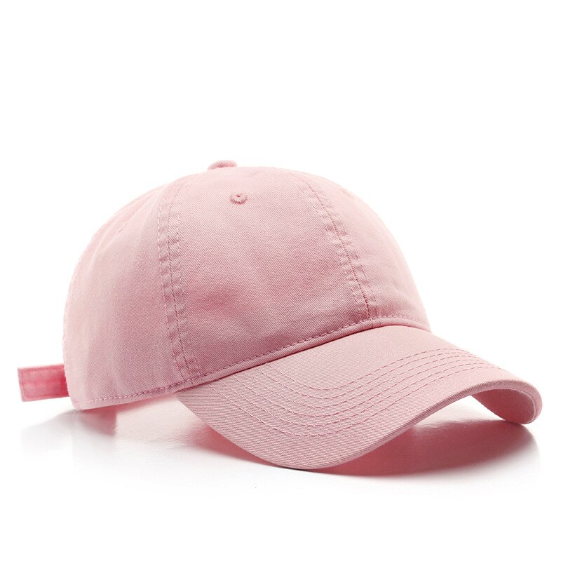 Boné de beisebol de alta qualidade para homens e mulheres moda algodão cor sólida chapéu lavável casual snapback chapéu atacado: Pink