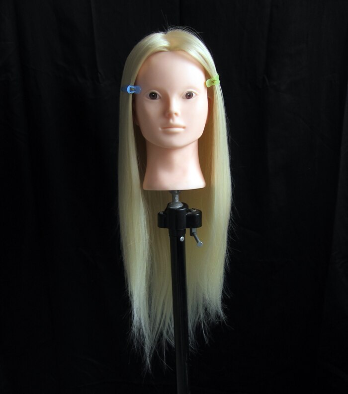 Tête de mannequin pour coiffeur, 100% en fibre de haute température, pour la pratique du maquillage et des cheveux