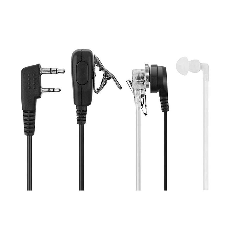 Baofeng-auriculares con micrófono PTT de 2 pines, tubo de aire acústico, micrófono, auricular para Radio Walkie Talkie antiradiación EMF
