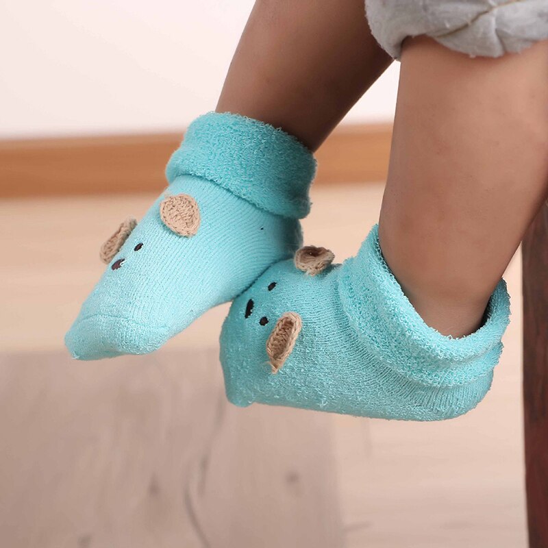 Nova chegada do bebê recém-nascido da criança meias unisex menino meninas infantil dos desenhos animados bonito urso berço sapatos quentes da criança 0-2y