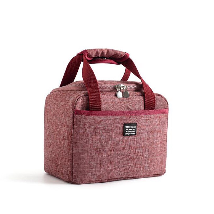 Värmeisolerad lunchlåda tote svalare handväska bento påse middag behållare skolmat förvaringsväskor bärbar lunchpåse: Röd