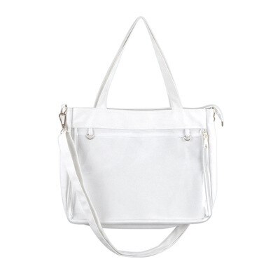 Ita Bag Japan Style Transparent Jelly Bags For Women Lolita Girls Clear PVC Ita Bag Shoulder Itabag Handbag Large Capacity: white