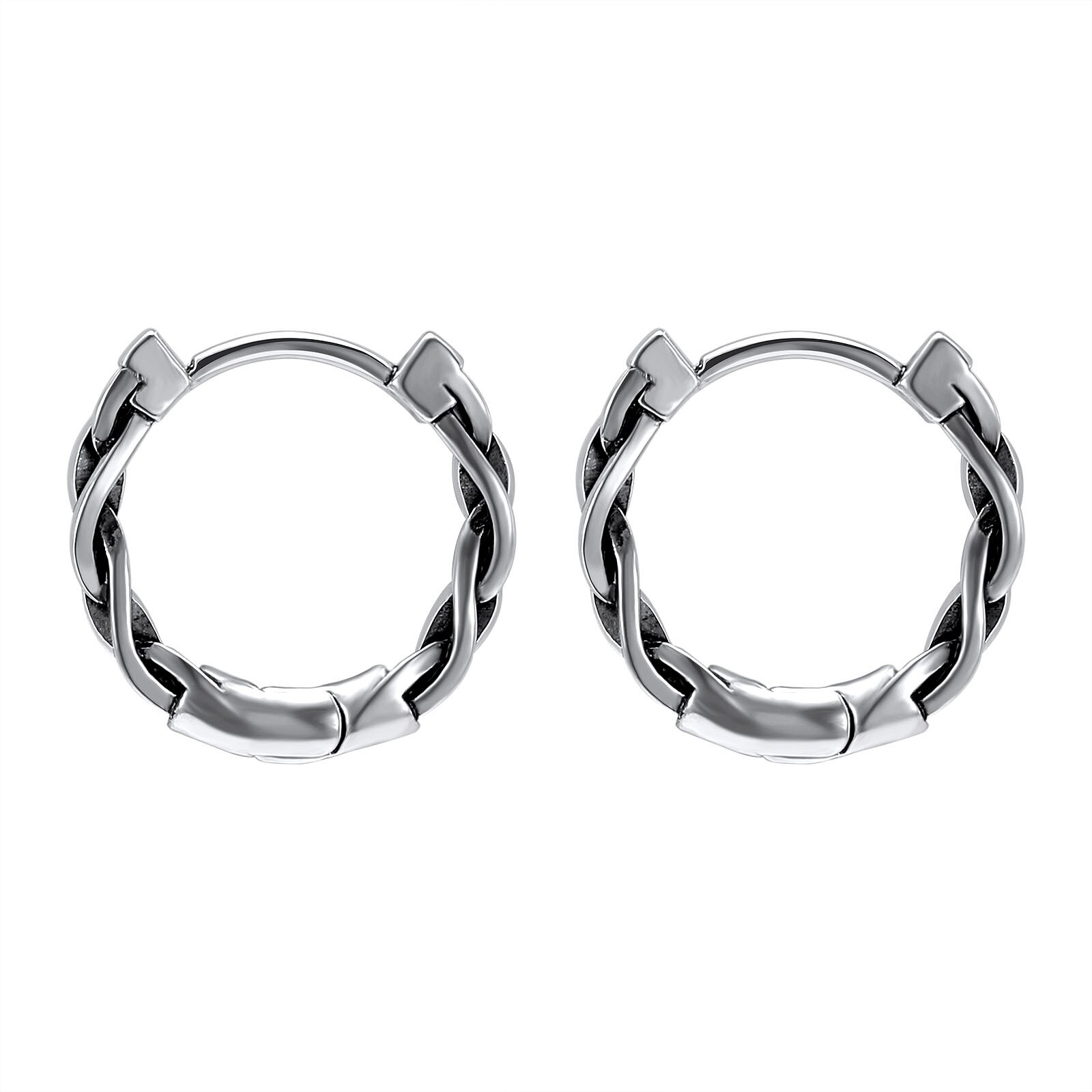 316L Stainless Steel Hoop Earrings Hip Hop Punk Rock Earrings for Men Women Retro Gothic Circle Round Earrings Skull: EH707SR