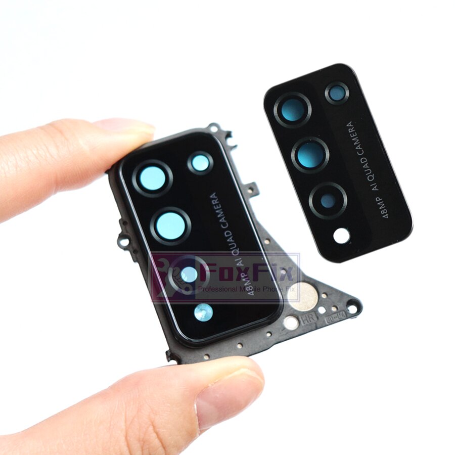 Originele Rear Back Camera Glas Voor Huawei Honor 10X Lite Belangrijkste Camera Lens Glas Cover Met Frame Houder Beugel Vervanging
