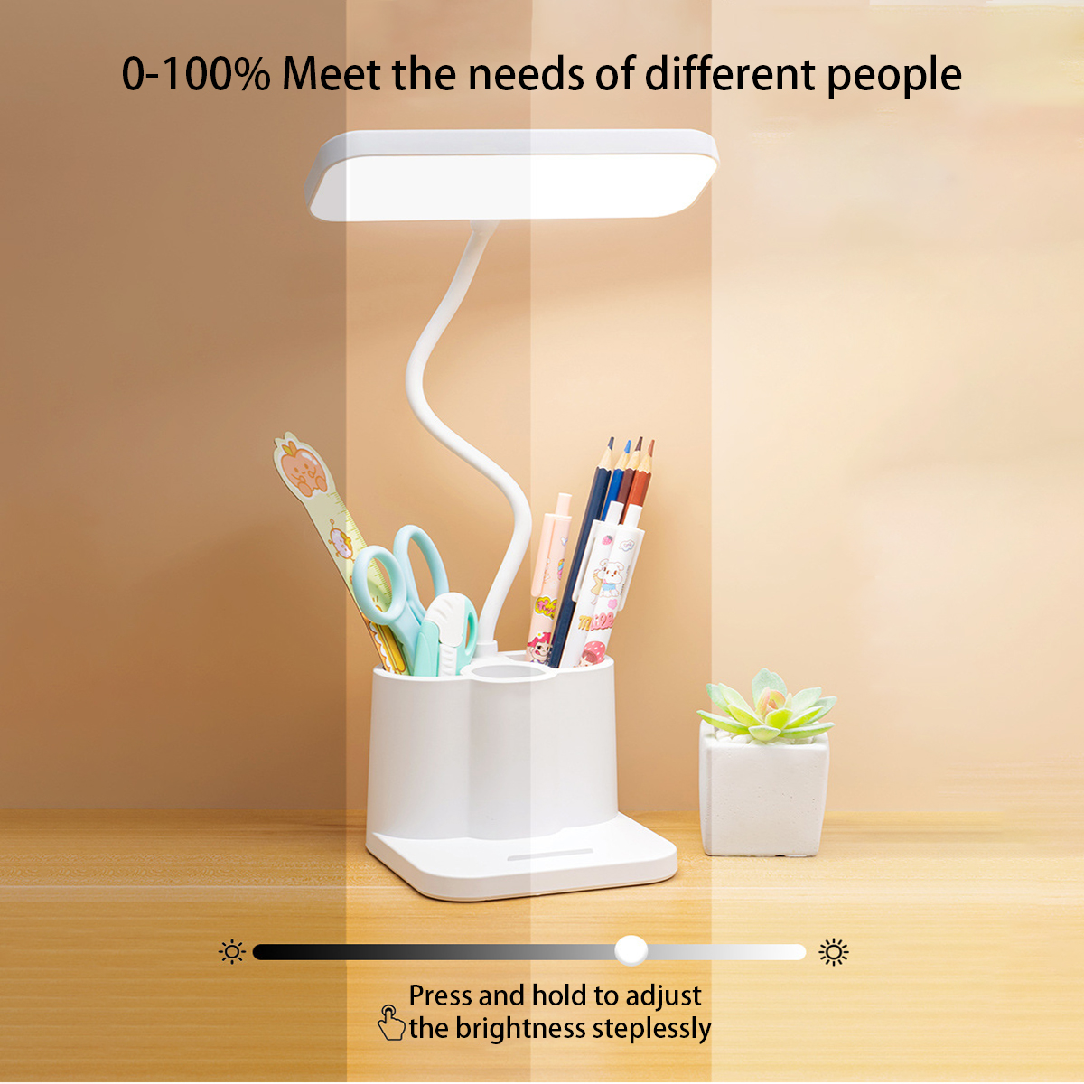 USB LED-tafellamp 3-kleuren Oogbescherming Student Boek Leeslamp Nachtlampje voor slaapkamer Nachtkastje Leren slaapzaal
