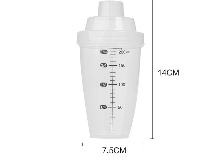 Taza para batidos de proteínas en polvo, taza para té y leche, taza para batidos a escala, botella de agua para ejercicio, 200ml
