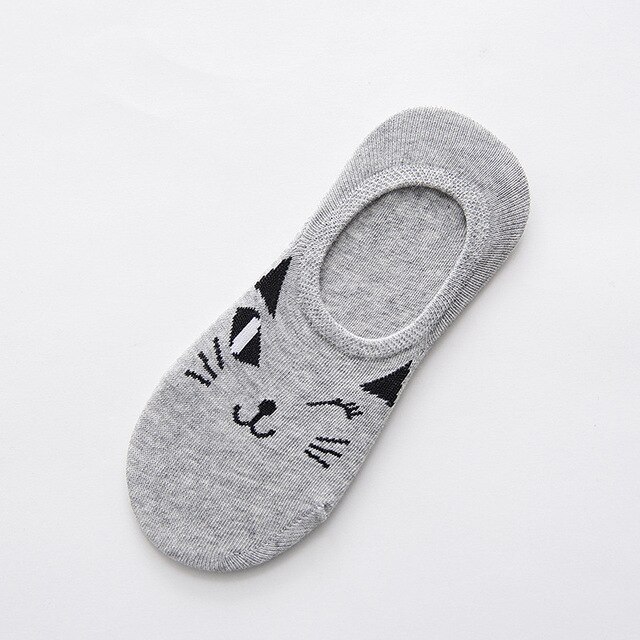 Epous sokker kvinder sød kawaii streetwear sommer forår dyreprint sox tegneserie kat lav ankel usynlig hjemmesko pige: 13