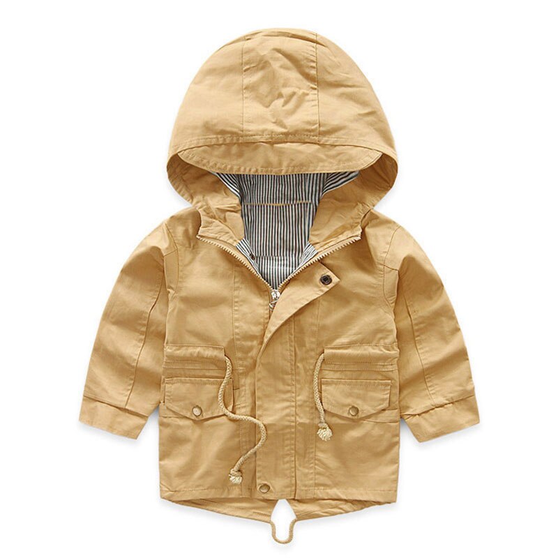 Jesień kurtki wiosenne dla chłopców stałe dzieci płaszcz dzieci z kapturem dla dzieci odzież wierzchnia maluch wiatrówka ponczo: żółty / 3T