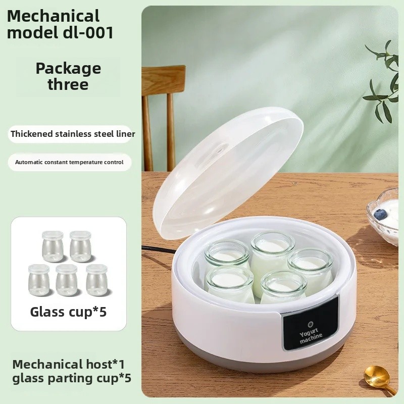 Intelligente automatische Mini-Joghurtbereiter für Höhle Heimgebrauch, Nano-Bohnenmaschine, multifunktionale selbstgemachte Joghurt-Nano-Bohnen-Reisweinmaschine: L / WEISS