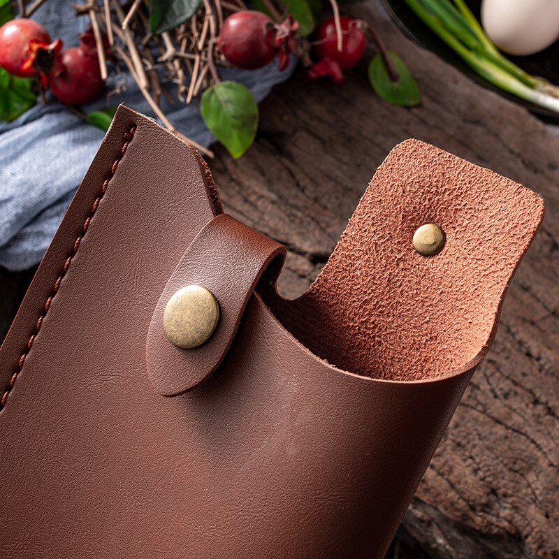 24cm Knife Sheath Chef Butcher Kitchen Tools Full Tang Handle Leather Sheath Protective Cover Case Portable Accessories Tools