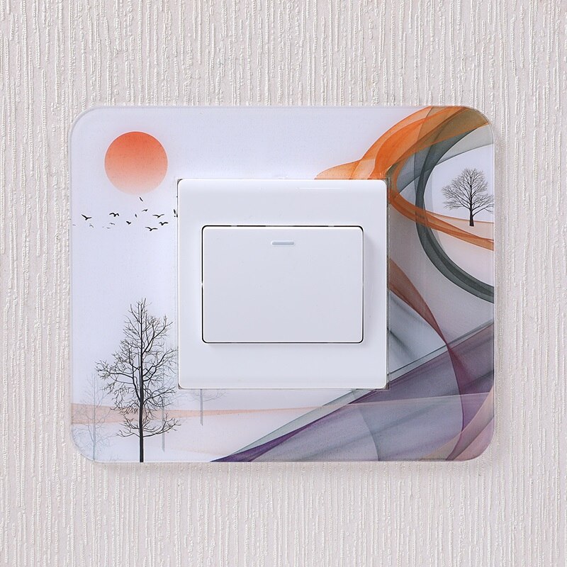 Pegatinas acrílicas para interruptor de enchufe, pegatinas de pared de estilo chino múltiple, decoración del hogar, sala de estar, placa de cubierta de interruptor de luz: N