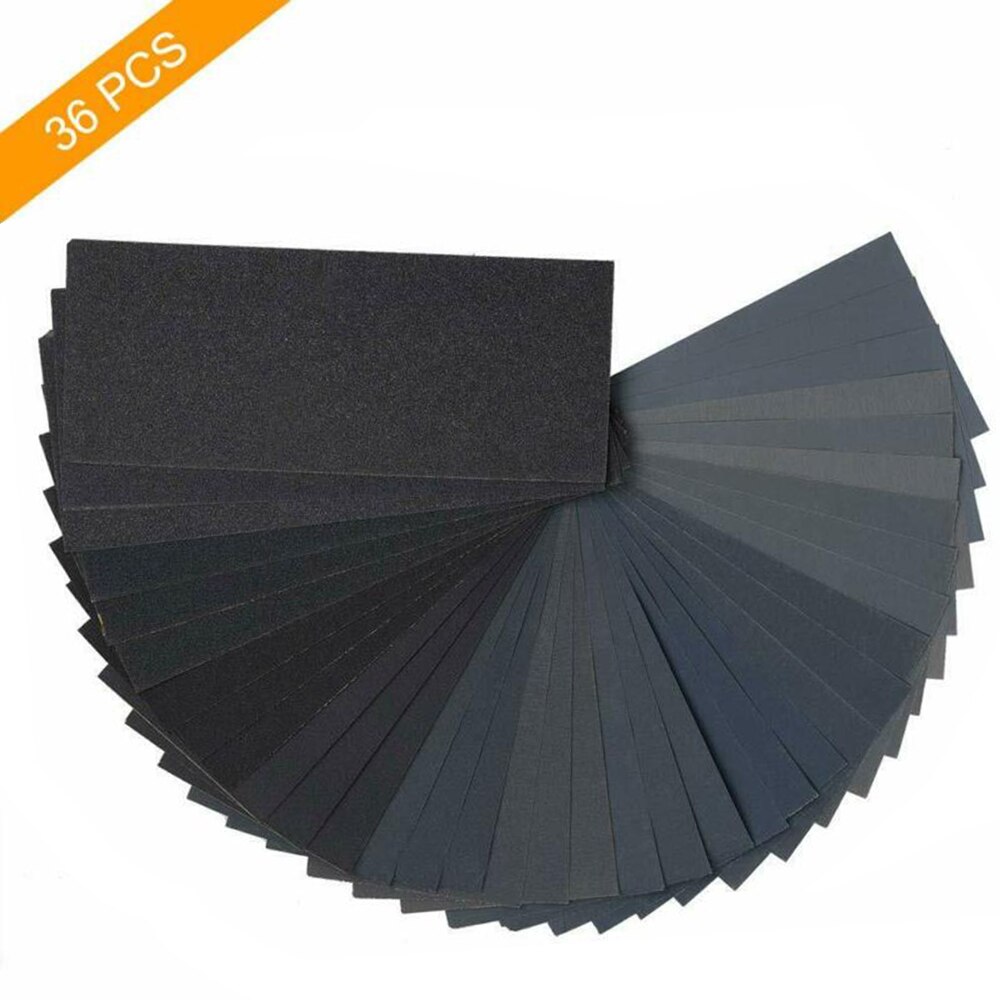 120/220/320/400/600/800/1000/1200/1500/Grit Sandpaper 36pcs Kit Abrasive Car