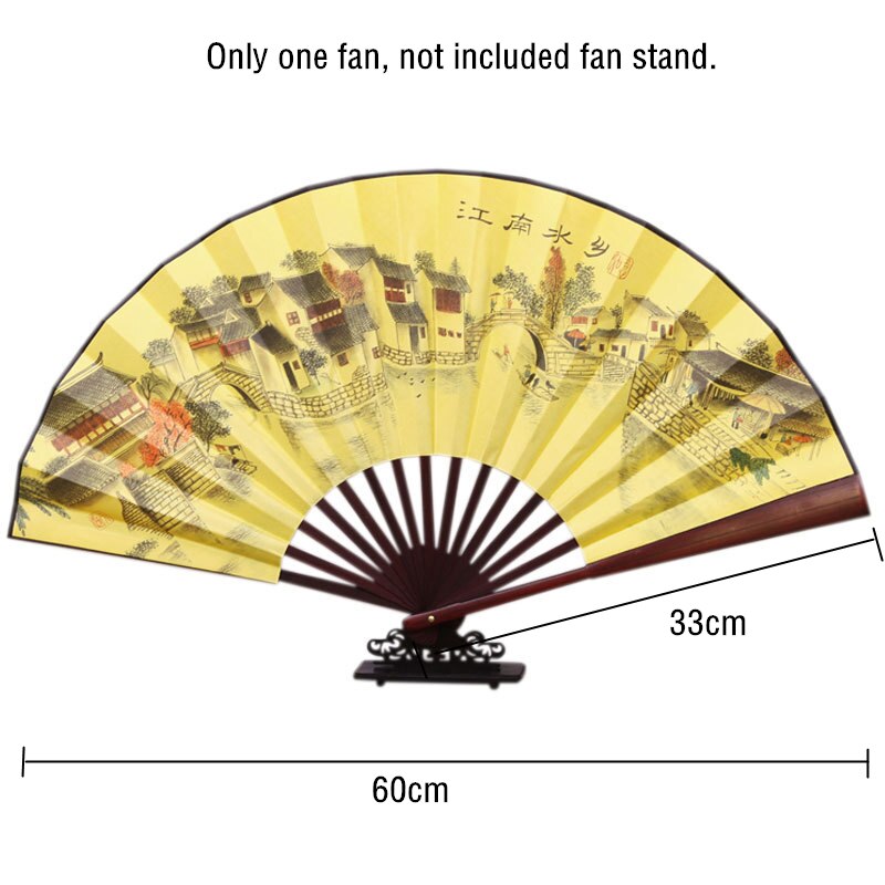 10 Inch Vintage Bamboe Fan Chinese Vouwen Zijde Doek Fan Patroon Art Craft Wedding Dance Hand Fan