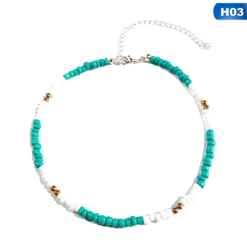 1Pcs Böhmen Kleine Perlen Halsketten Für Frauen Boho Kurze Halsband Charme Boho Halskette Cool Hals Schmuck