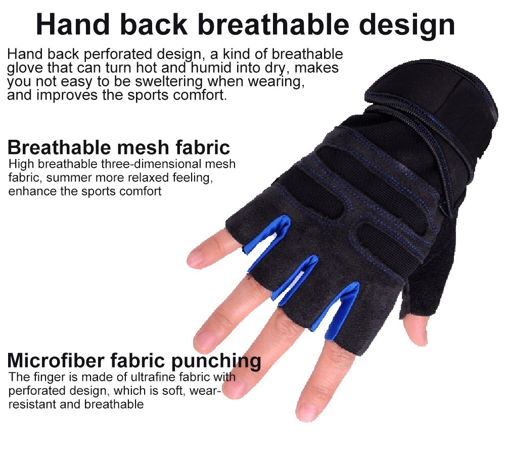 Sport Dumbbell Fitness Breathable Anti-slip Half Finger Protection Unisex Gloves